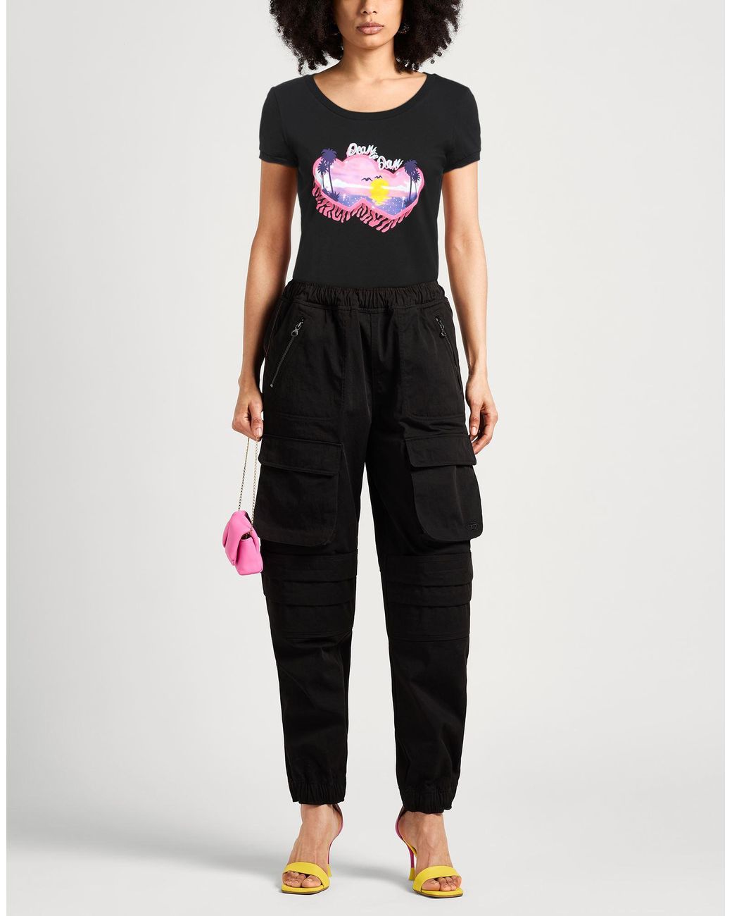 DSquared² Black T-Shirt Cotton, Elastane
