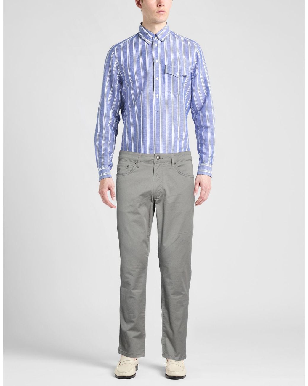 Hackett Gray Pants Cotton, Elastane for men