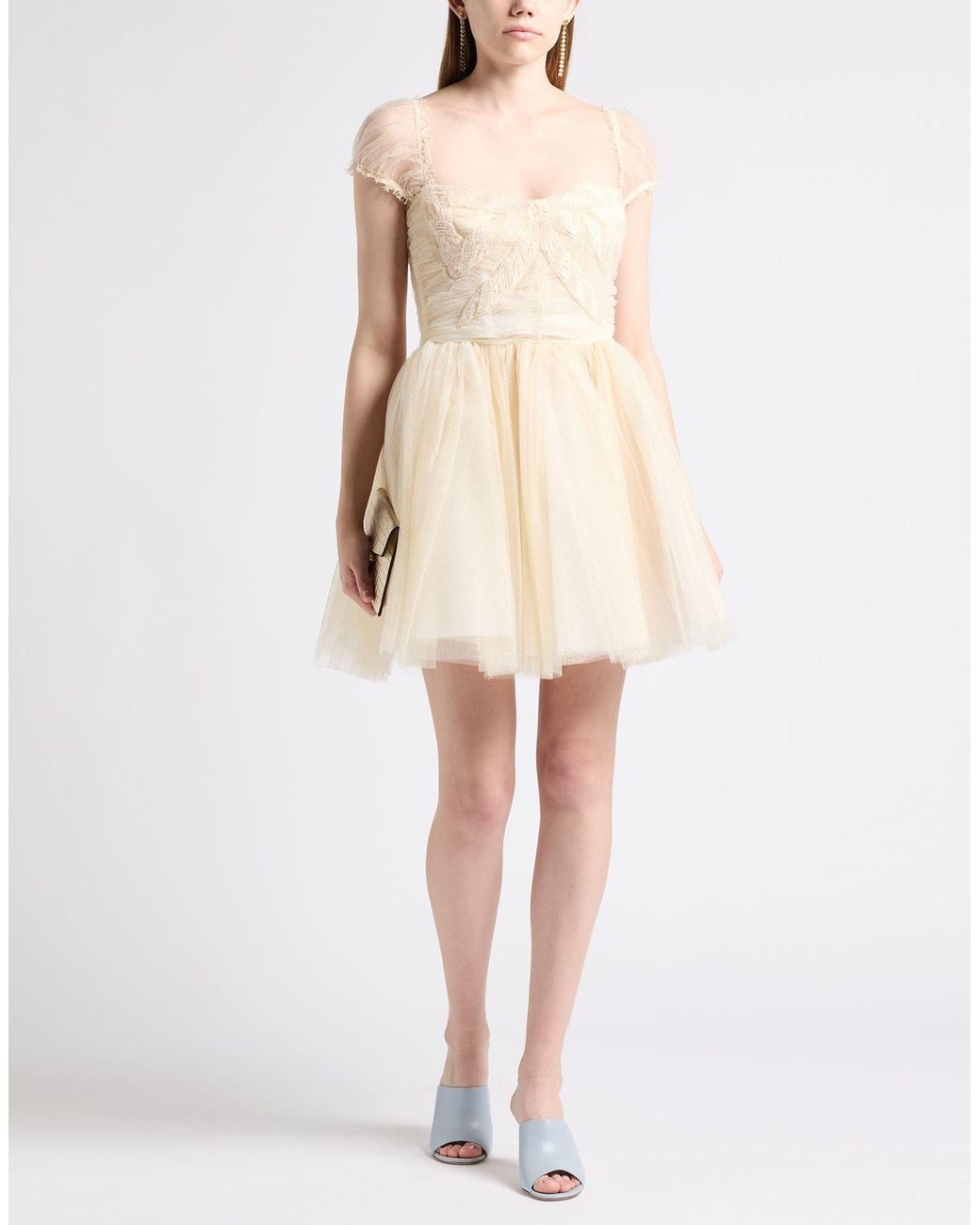 Elisabetta Franchi Natural Mini Dress
