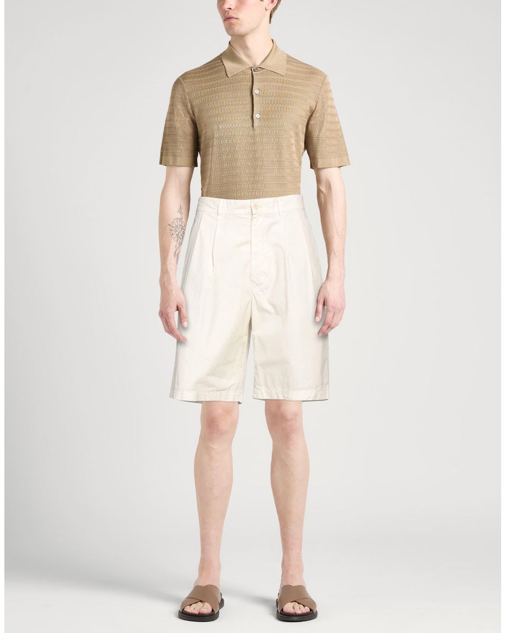 Aspesi Natural Ivory Shorts & Bermuda Shorts Cotton for men