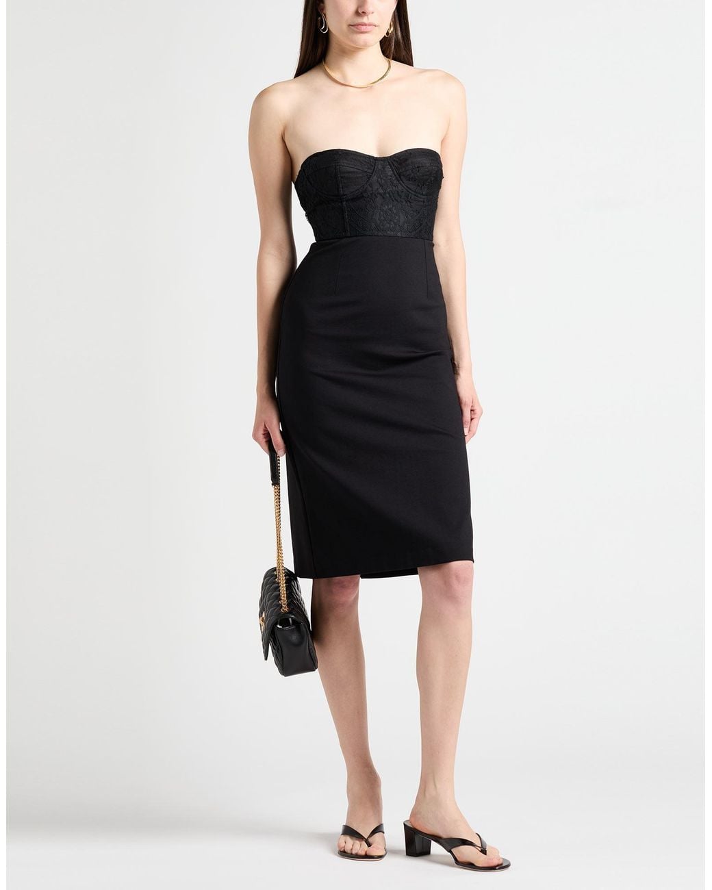 Suoli Black Mini Dress Viscose, Polyamide, Elastane