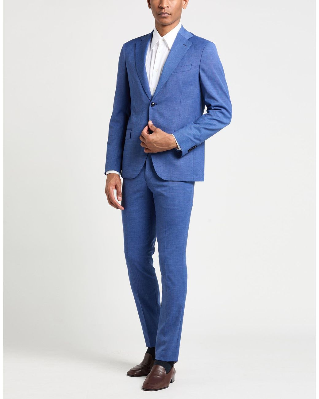 BRERAS Milano Blue Suit Polyester, Viscose, Wool, Elastane for men