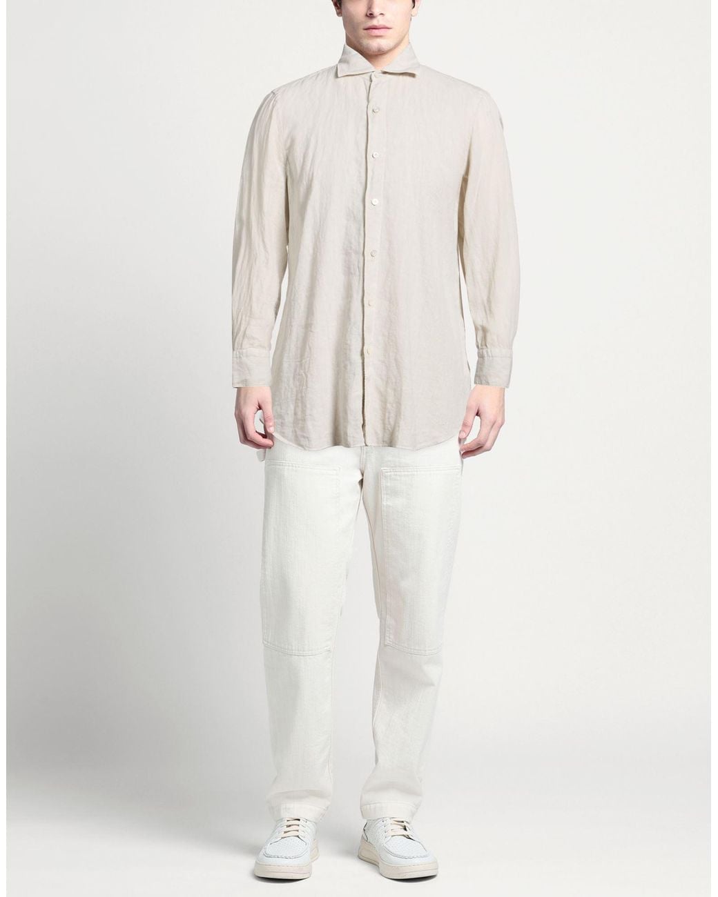 Finamore 1925 White Shirt Linen for men