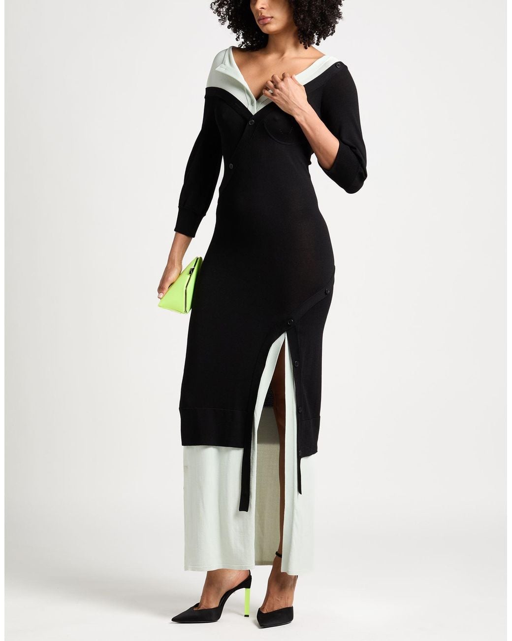 The Attico Black Maxi Dress Viscose, Polyamide
