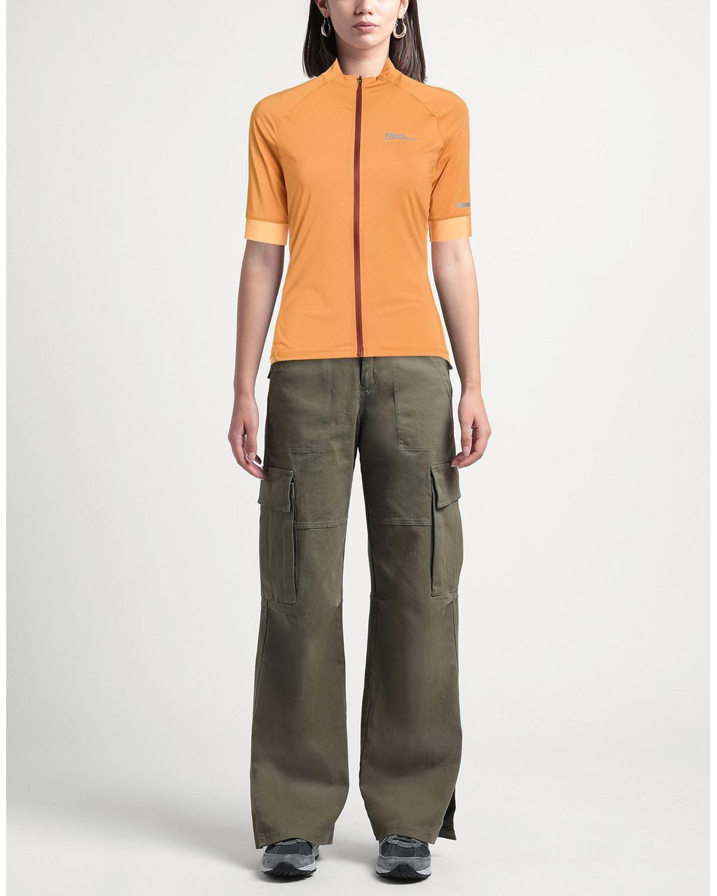 Jack Wolfskin Orange Sweatshirt Polyester, Elastane