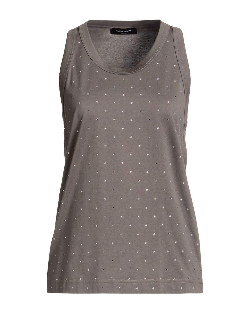 Fabiana Filippi Gray Tank Top Cotton