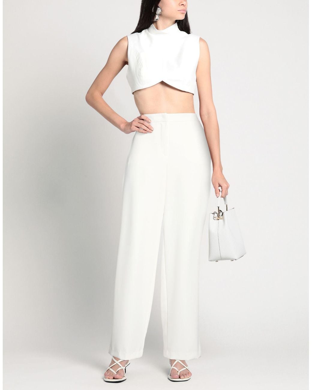 HOPE SKY White Pants Polyester, Elastane