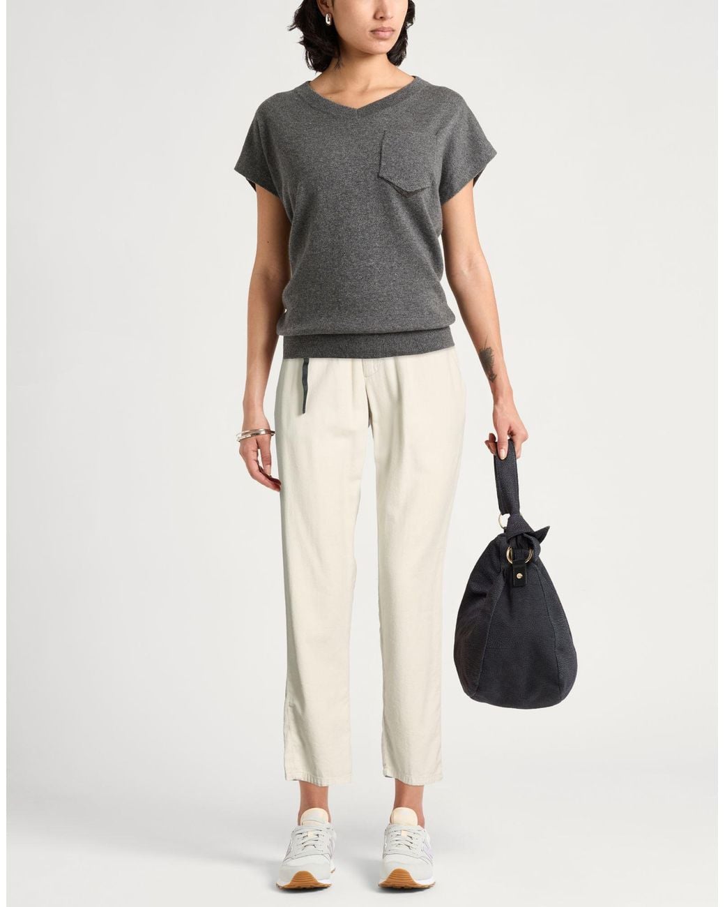 White Sand Natural Light Pants Cotton, Viscose, Wool
