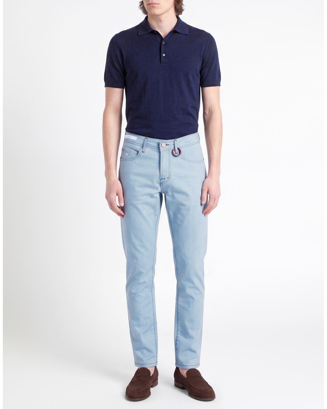Tramarossa Blue Pants Cotton, Polyester, Elastane for men