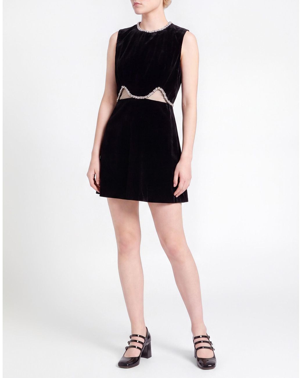 Sandro Black Mini Dress Viscose, Polyamide