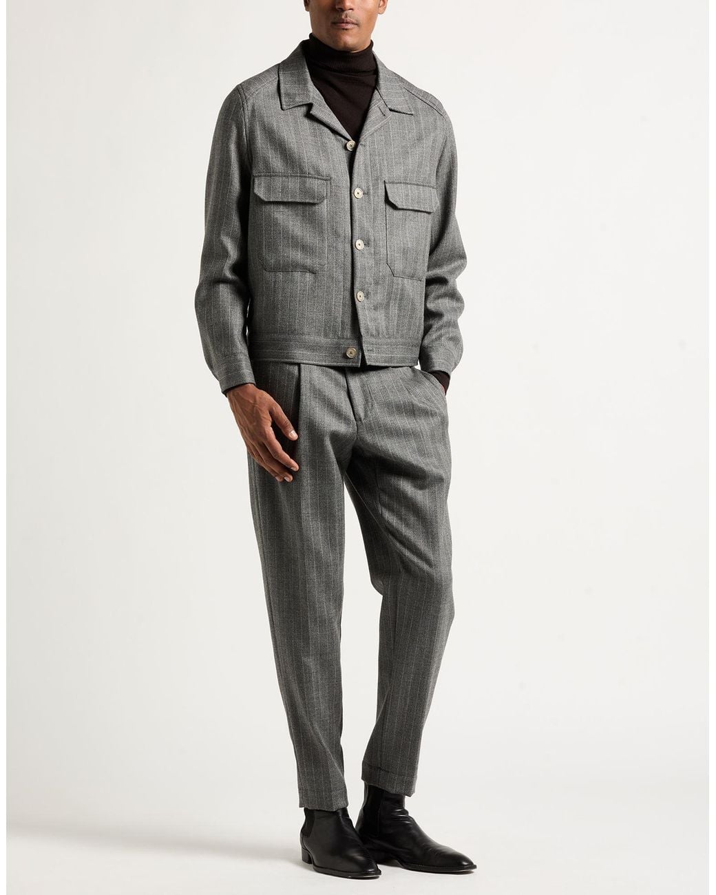 Santaniello Gray Suit Wool for men