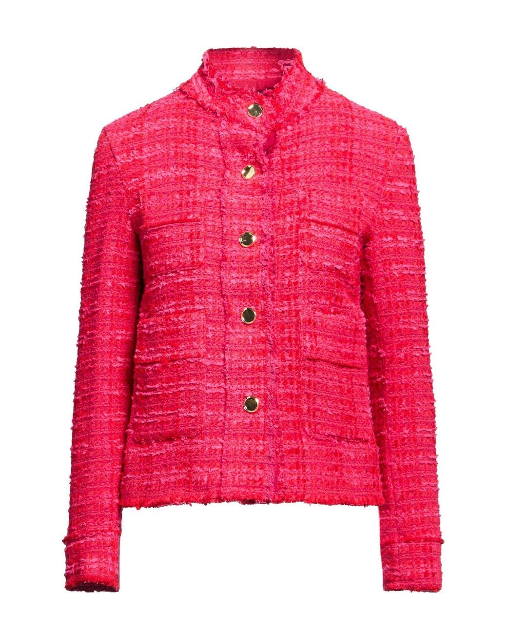 Pinko Pink Fuchsia Jacket Cotton, Polyester, Acrylic, Wool, Viscose