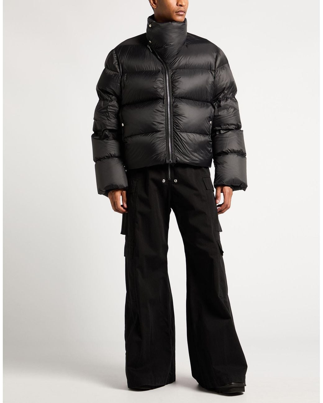 Rick Owens Black Puffer Polyester, Virgin Wool for men