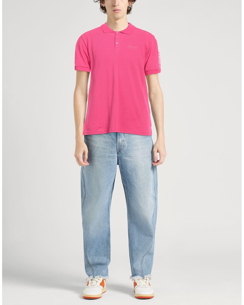 Moschino Pink Fuchsia Polo Shirt Cotton for men