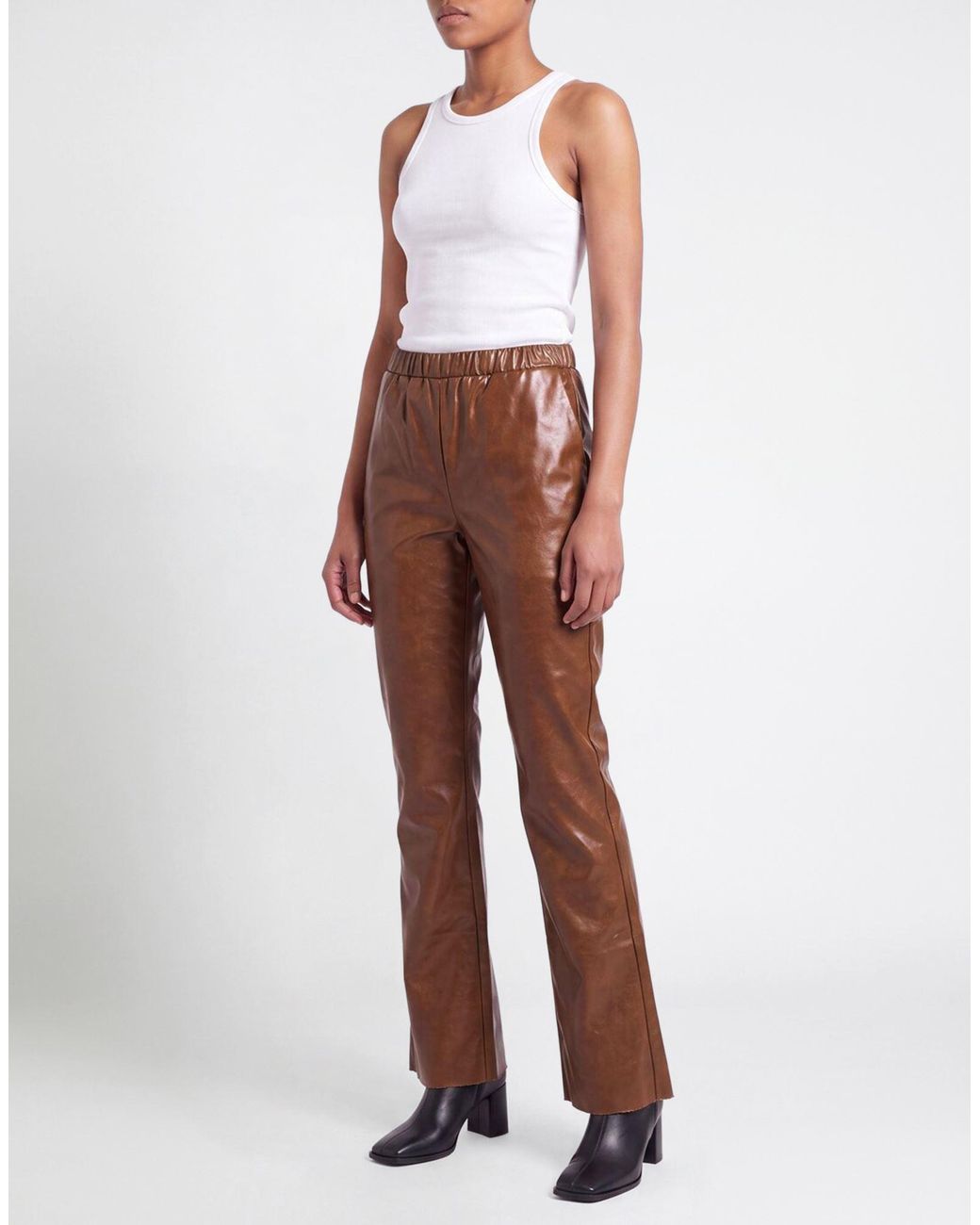 THE M.. Brown Pants Polyester, Viscose, Elastane