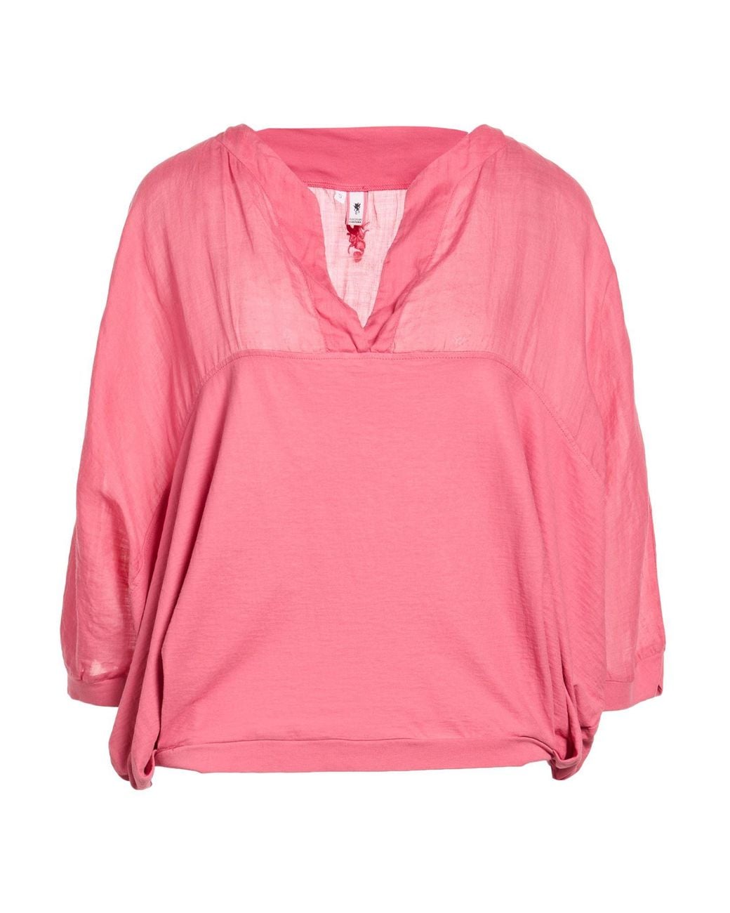 European Culture Pink Top Ramie, Cotton, Elastane