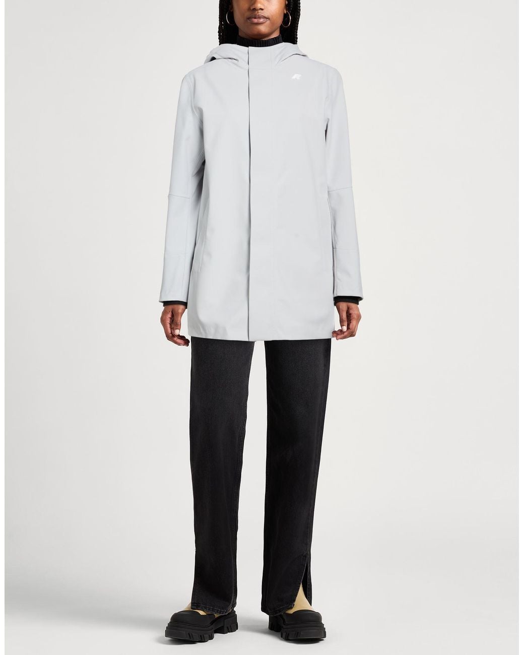 K-Way Gray Light Overcoat & Trench Coat Polyester, Polyurethane