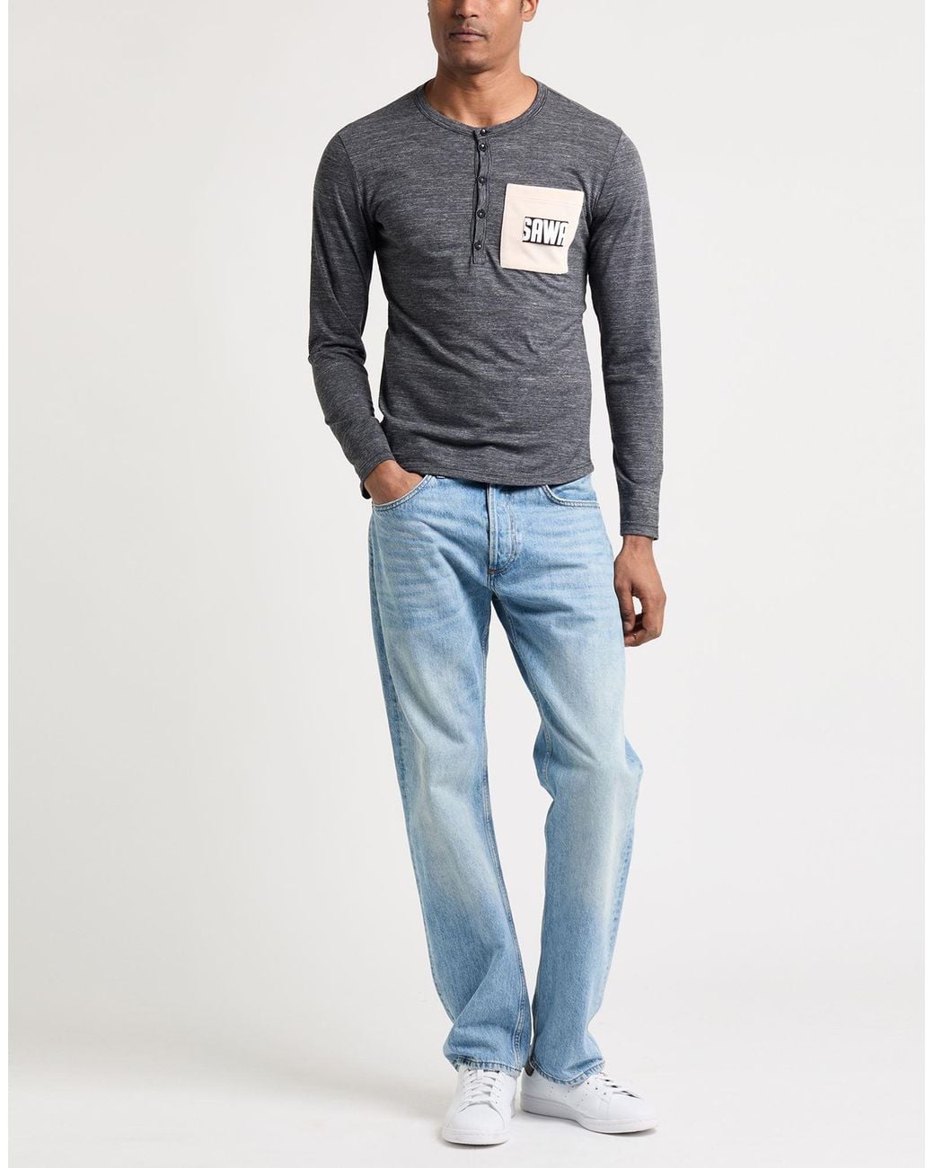 Takeshy Kurosawa Gray T-Shirt Cotton, Polyester for men