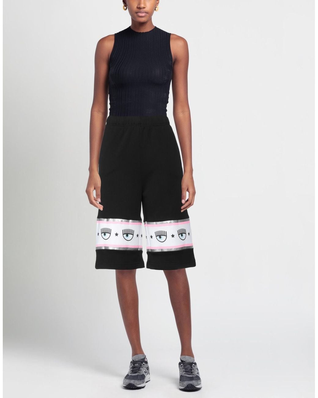 Chiara Ferragni Black Shorts & Bermuda Shorts Cotton
