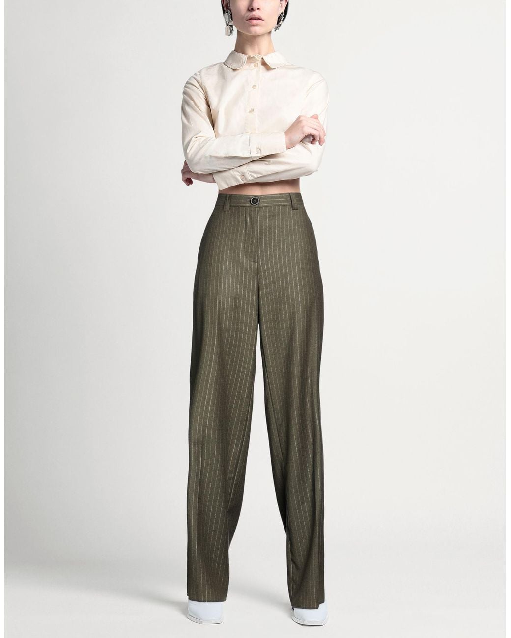 Gabriele Pasini Green Pants Virgin Wool, Elastane