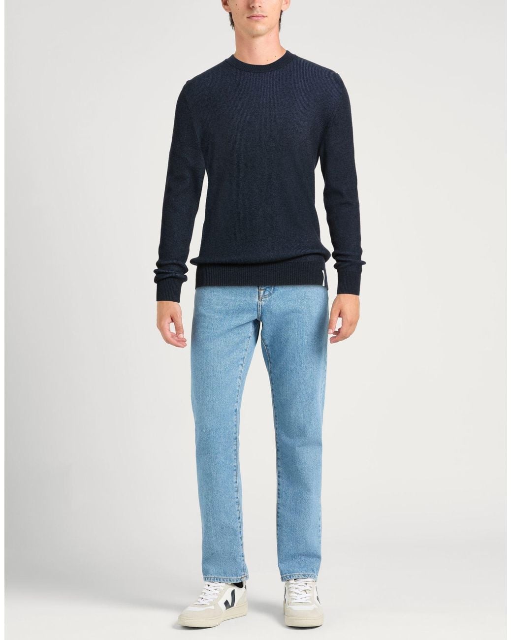 Brooksfield Blue Midnight Sweater Cotton, Wool, Viscose, Polyamide, Cashmere for men