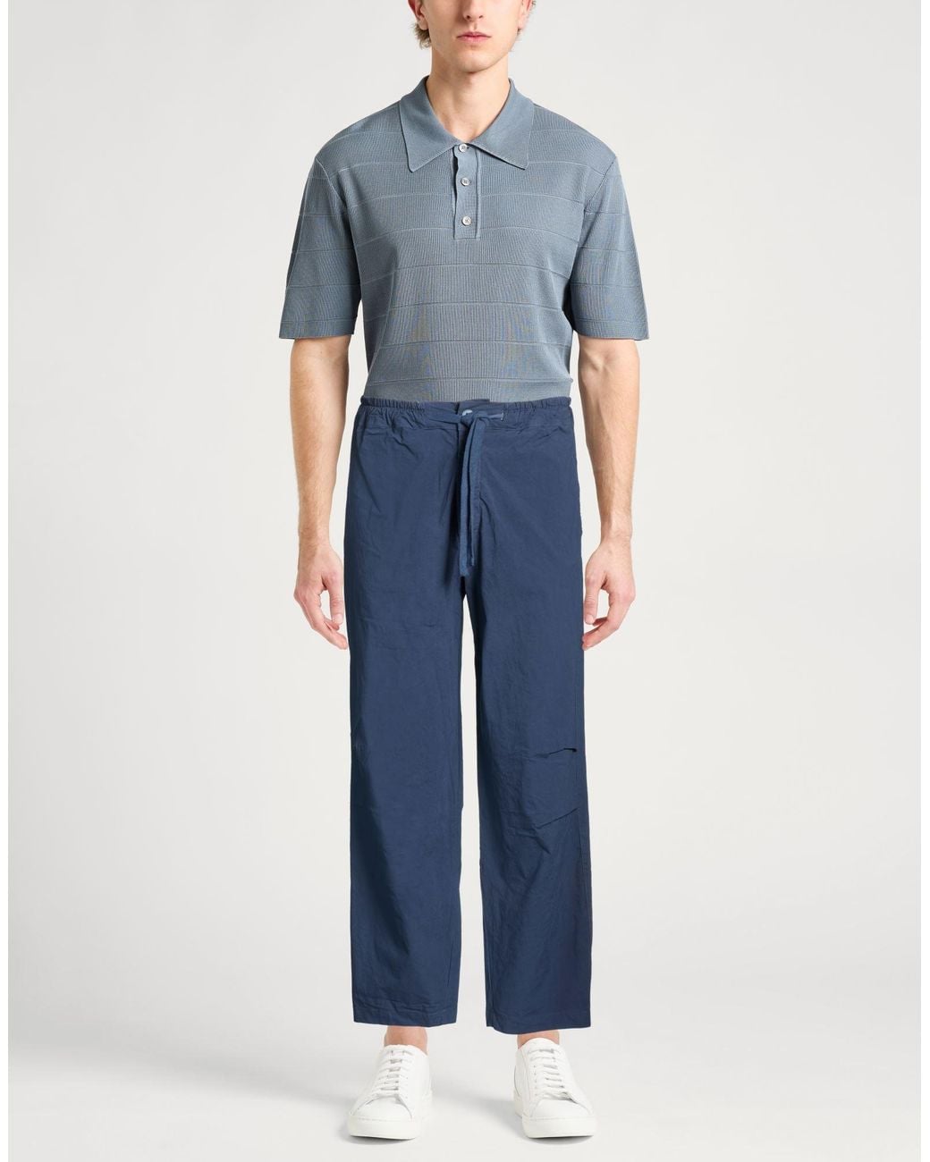 Crossley Blue Pants Cotton, Elastane for men