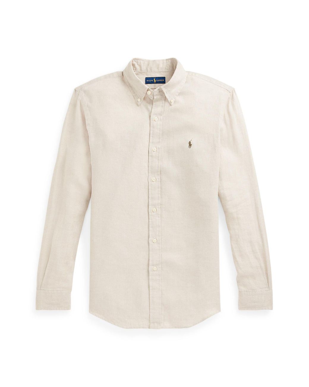 beige ralph lauren polo long sleeve