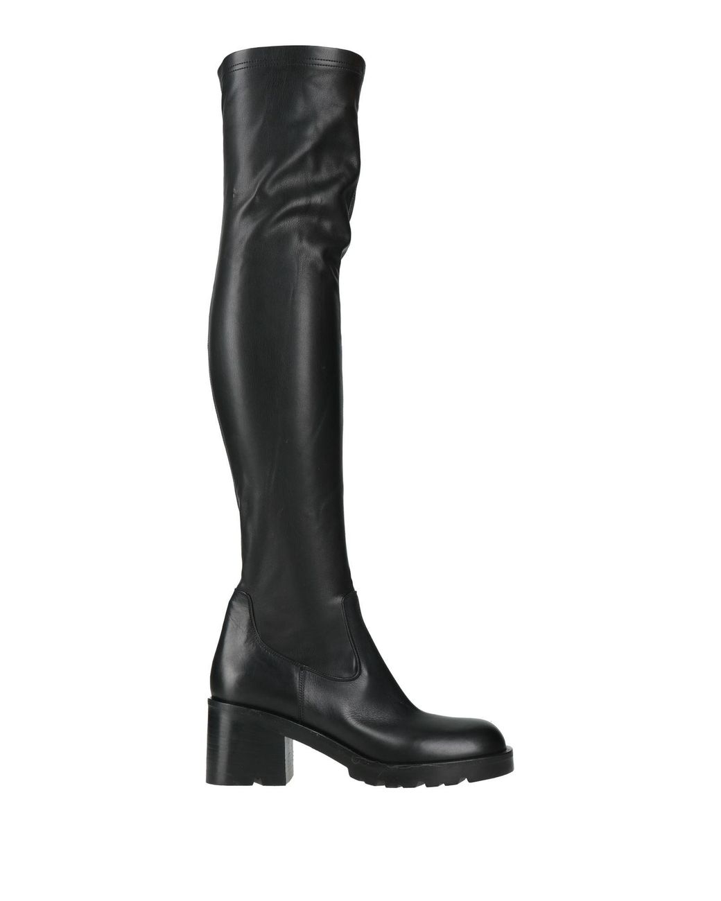 Strategia Black Boot Leather, Synthetic Fibers