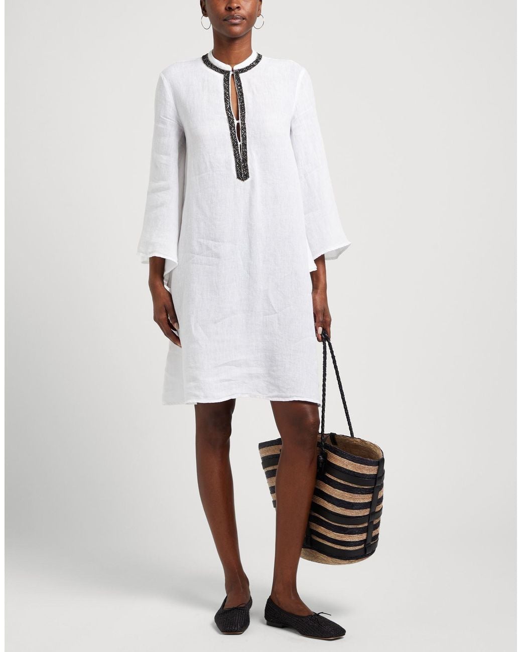 120% Lino White Mini Dress