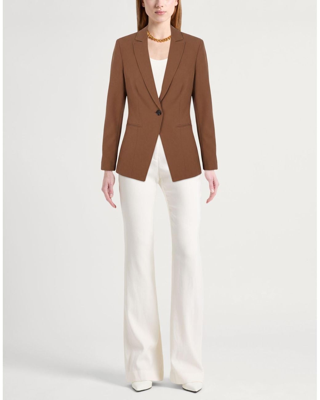 Pinko Brown Blazer Polyester, Viscose, Elastane