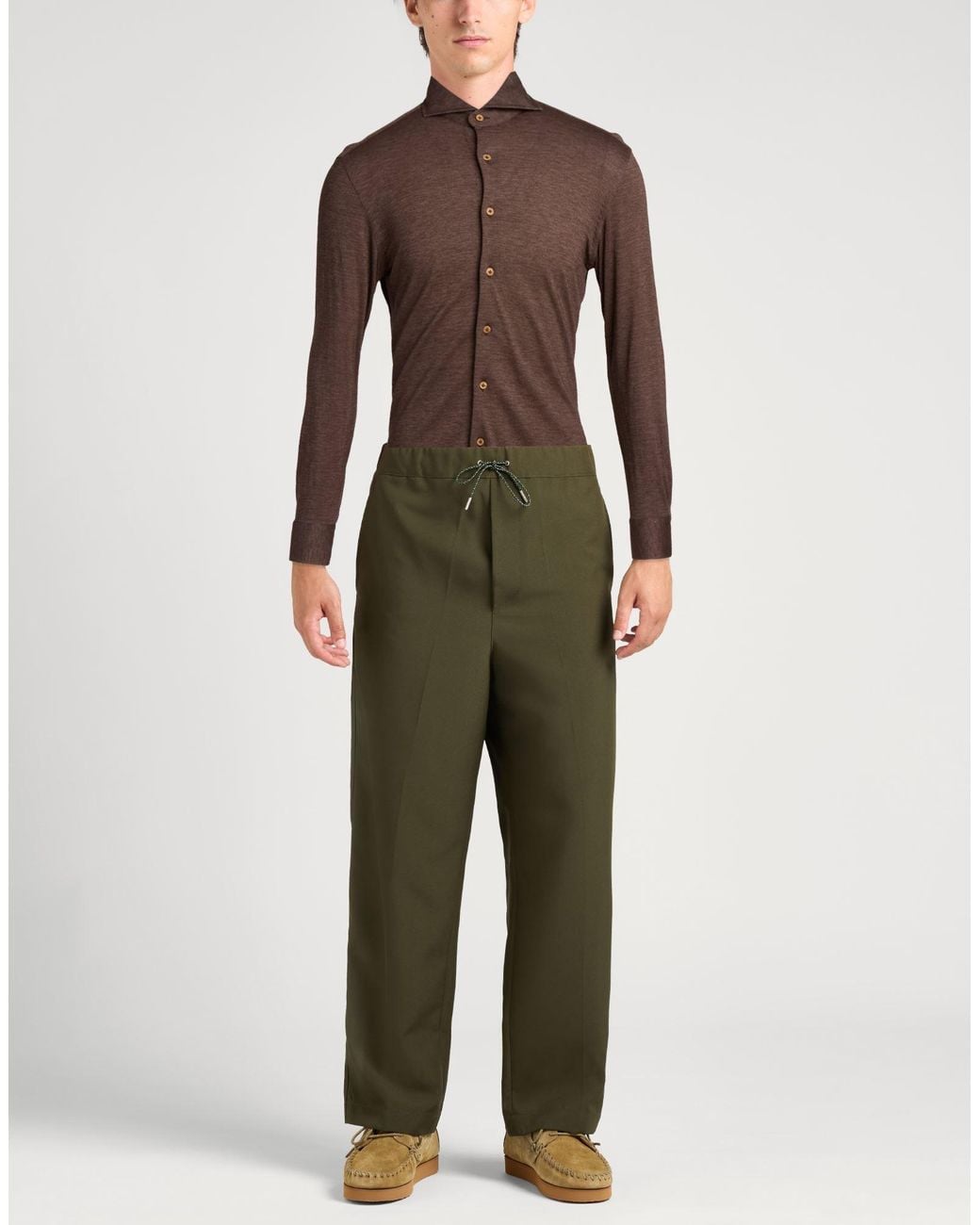 Truzzi Brown Shirt Cotton, Tencel, Cashmere for men