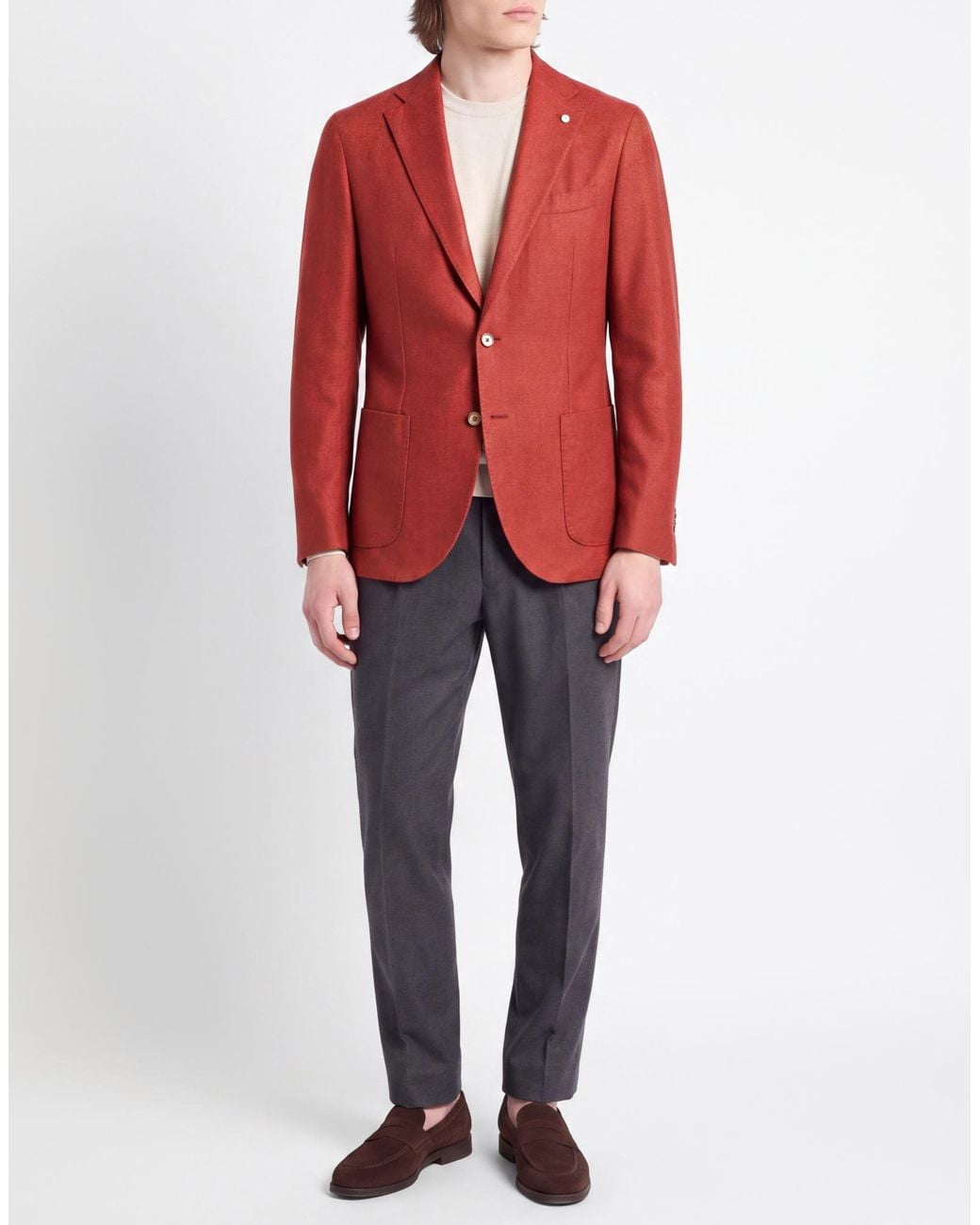 Circolo 1901 Red Blazer Virgin Wool, Polyester, Cashmere for men