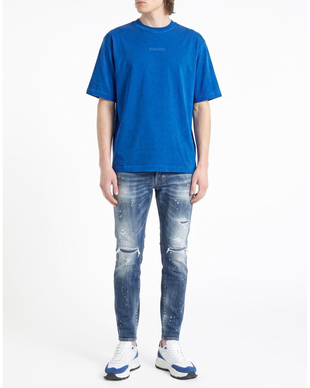 DSquared² Blue T-Shirt Cotton, Viscose for men