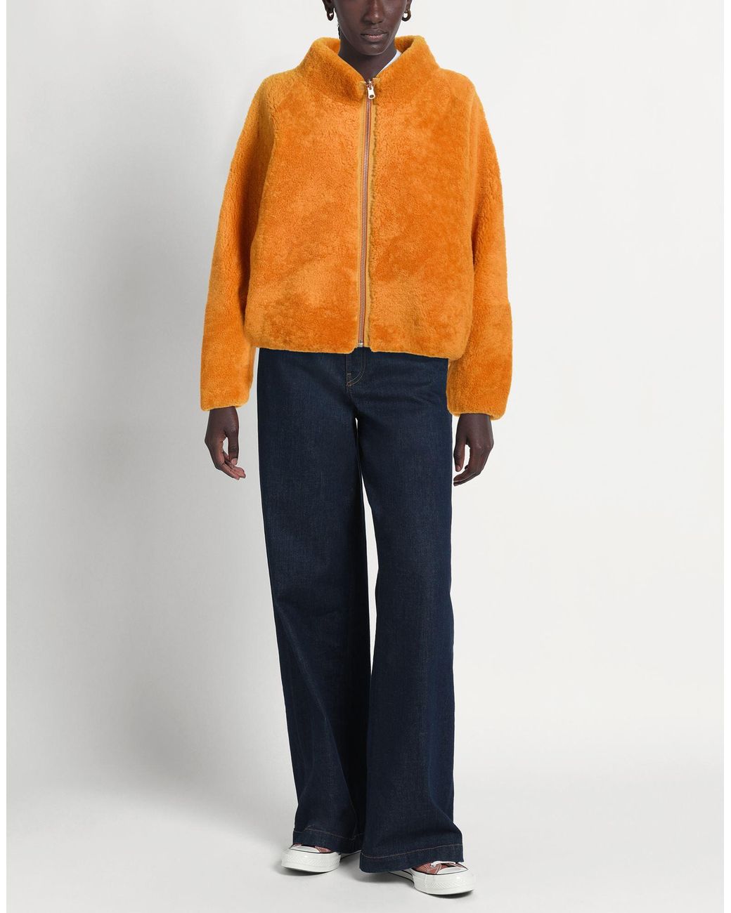 FURRY KALPAZIDIS Orange Shearling & Teddy