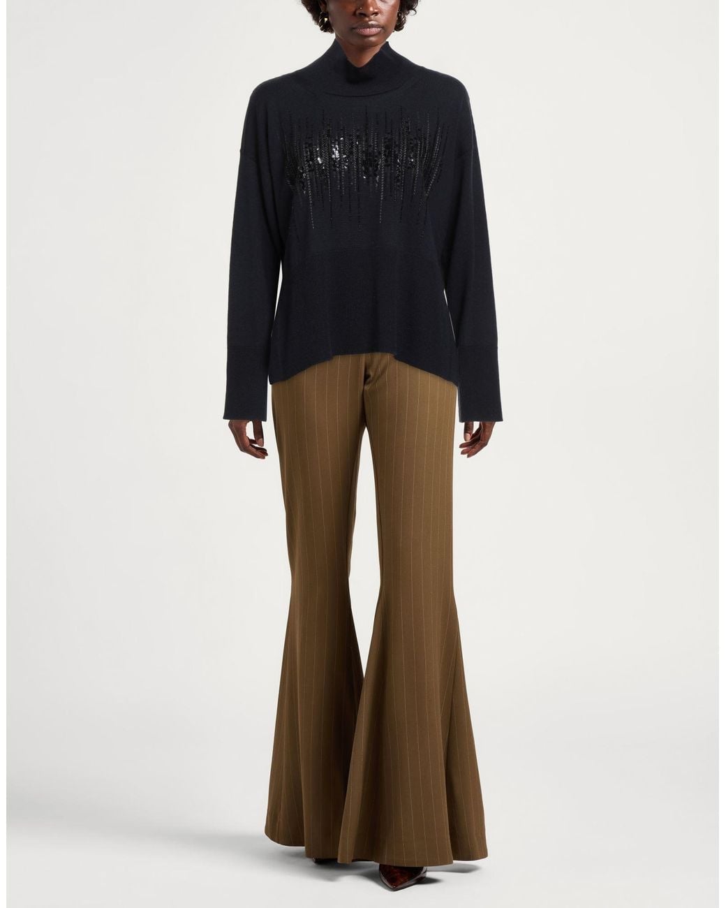 Dondup Blue Midnight Turtleneck Wool