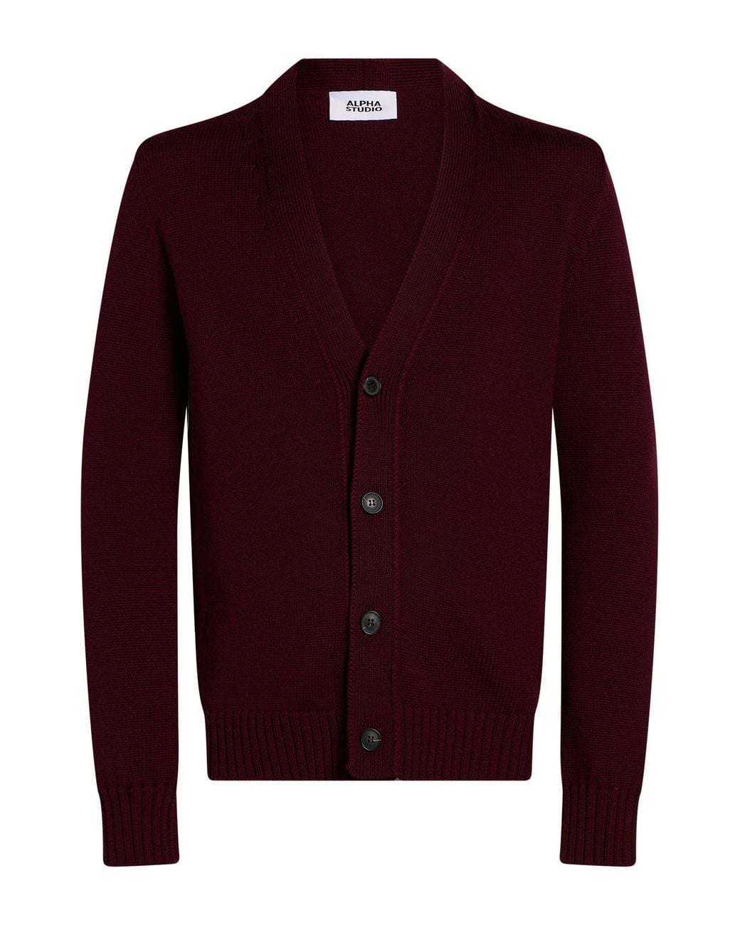Alpha Studio Red Cardigan Merino Wool for men