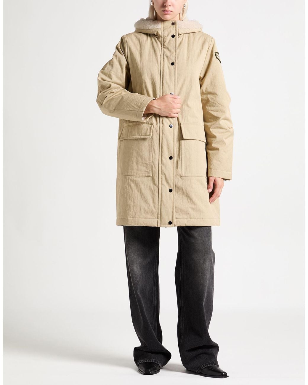 Peserico Natural Sand Coat Cotton, Polyamide, Virgin Wool