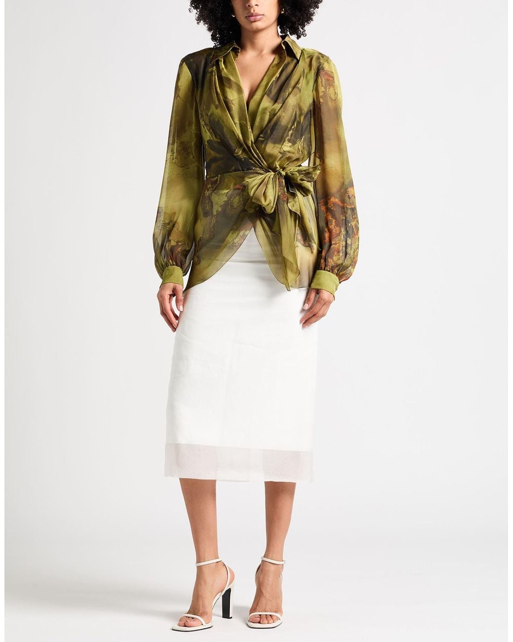 Alberta Ferretti Green Top Silk