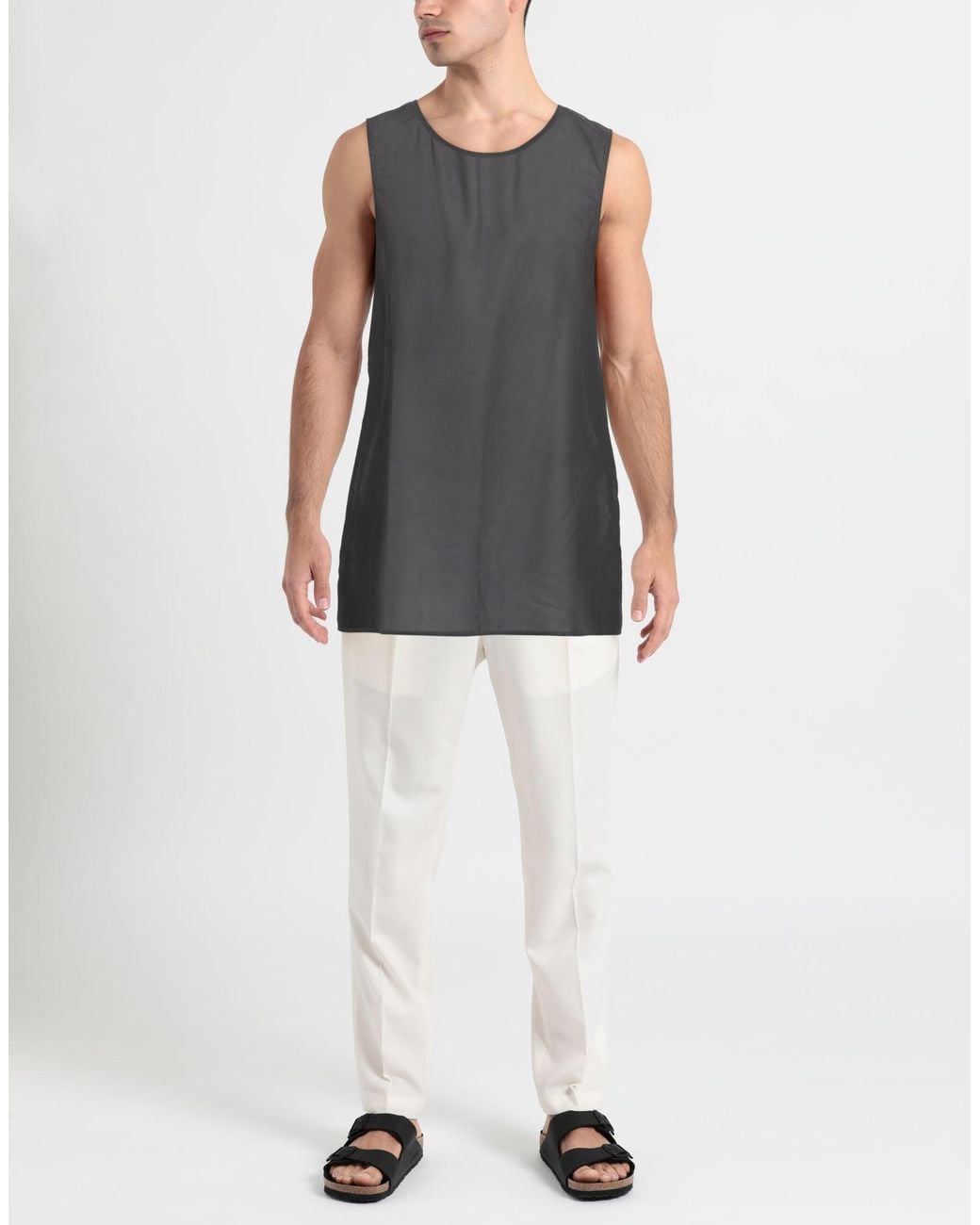 Jil Sander Gray Tank Top Cotton for men