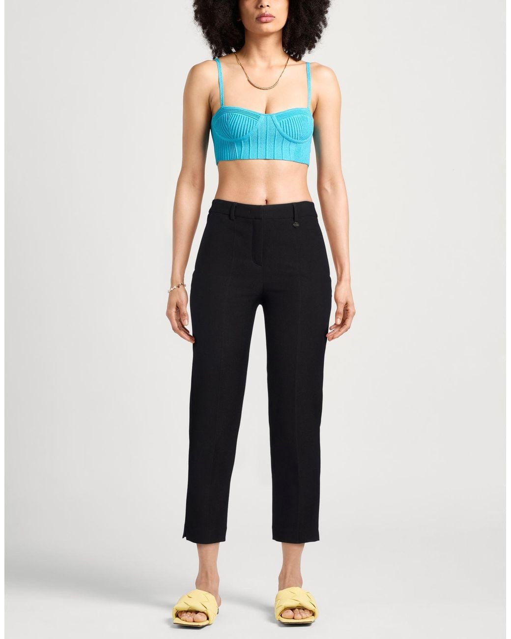 Hanita Blue Pants Polyester, Elastane