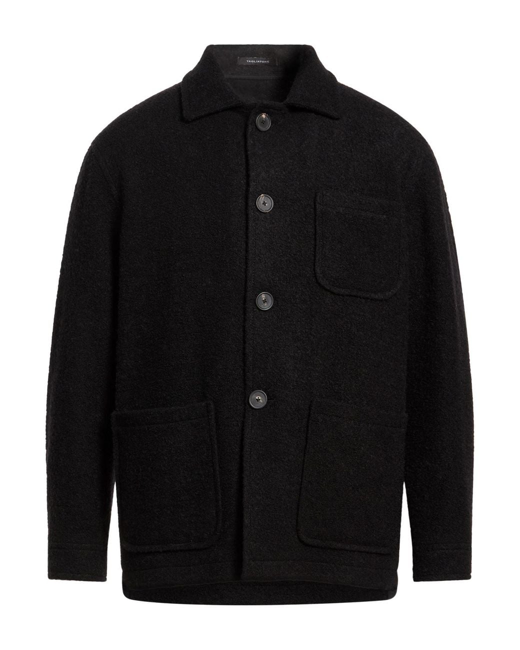 Tagliatore Black Jacket Virgin Wool, Polyamide, Cashmere for men
