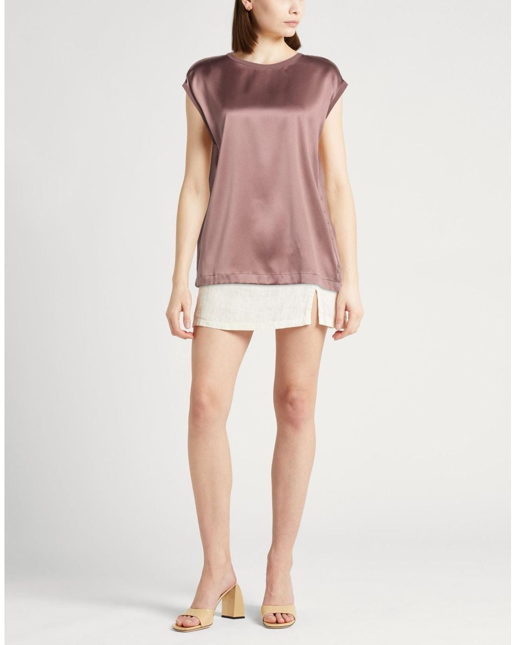 Brunello Cucinelli Pink Top Silk, Elastane, Brass