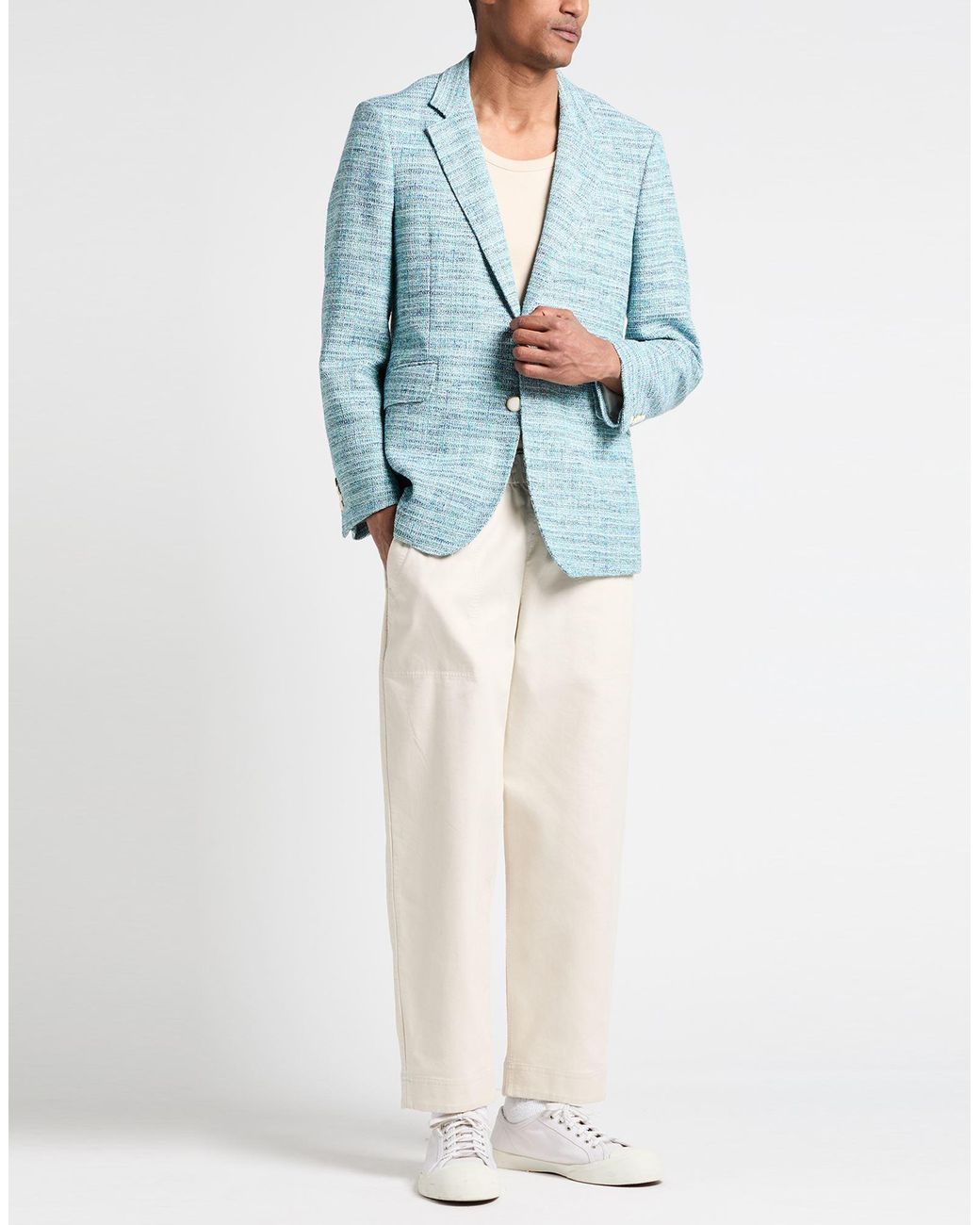 PT Torino Blue Blazer Cotton, Polyester, Polyamide, Acrylic, Viscose for men