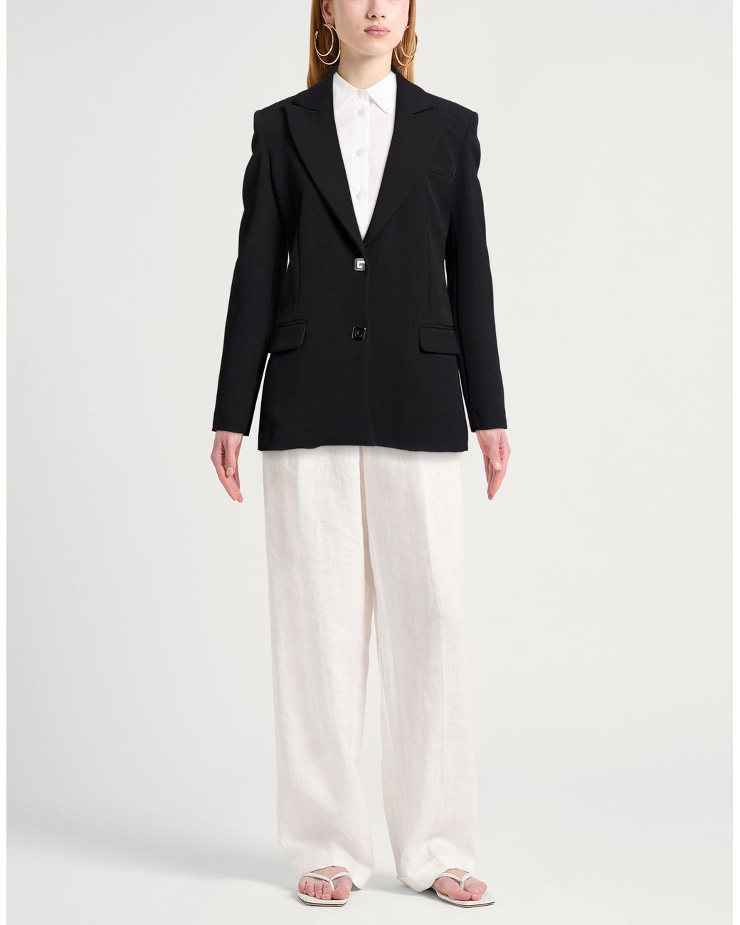 Gaelle Paris Black Blazer Polyester, Elastane