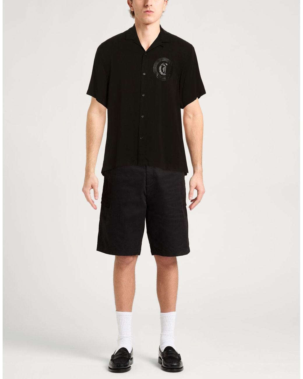 Just Cavalli Black Shirt Viscose for men