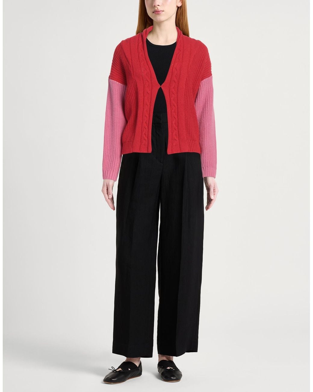 Hanita Red Cardigan Viscose, Nylon, Wool, Cashmere