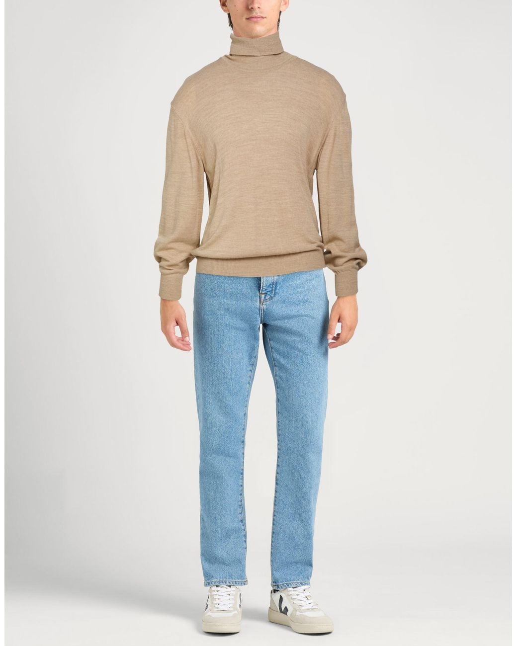 Trussardi Natural Turtleneck Wool for men