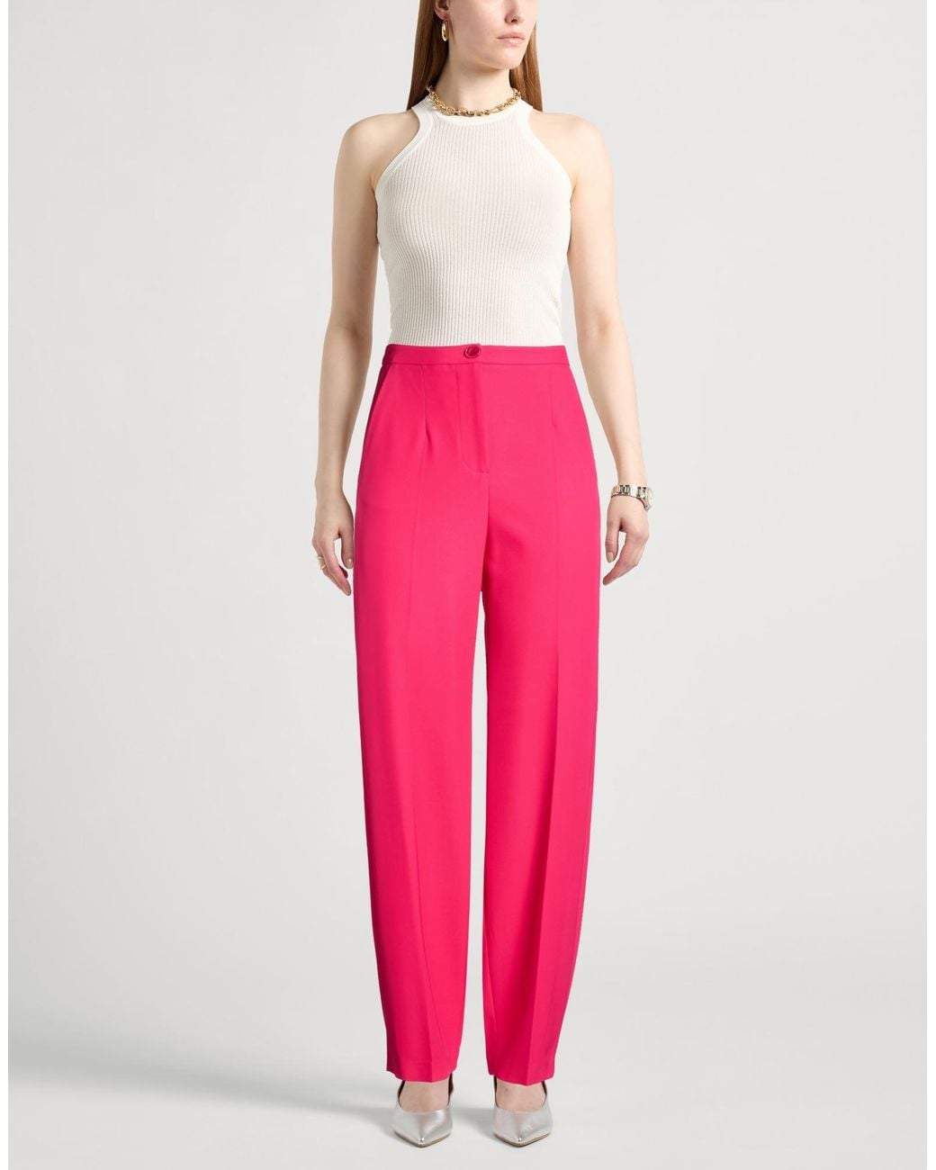 Patrizia Pepe Pink Fuchsia Pants Polyester, Elastane