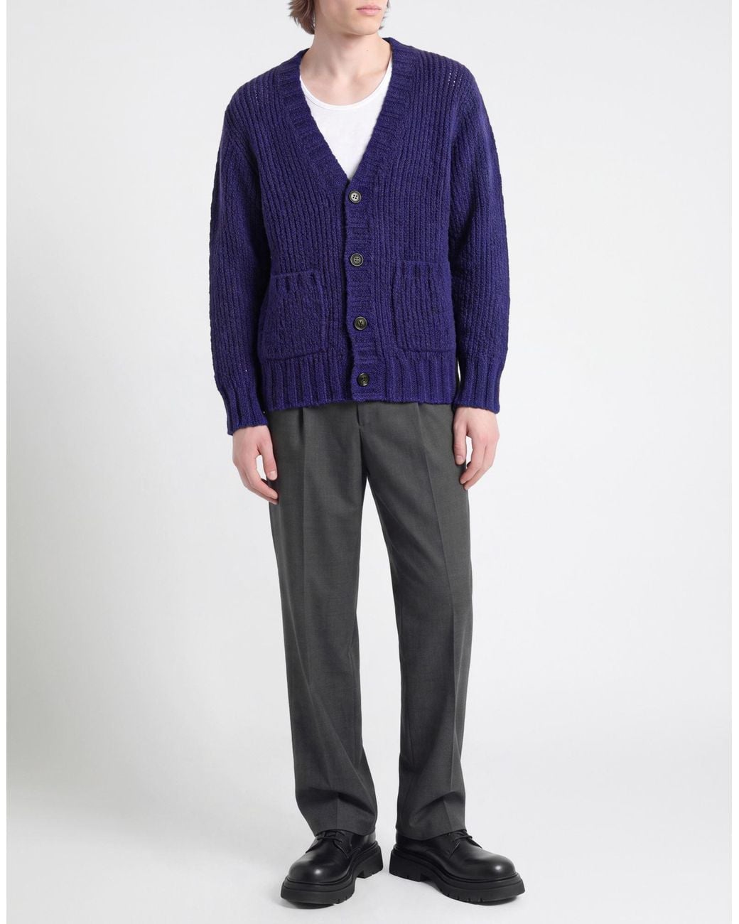 Circolo 1901 Blue Cardigan Wool, Alpaca Wool for men