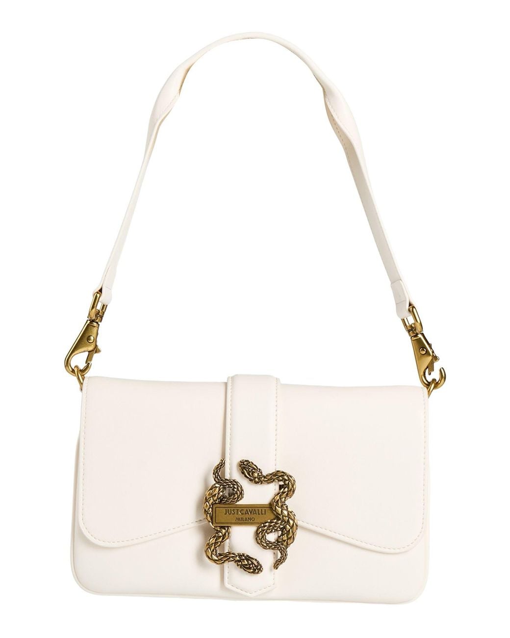 Just Cavalli Natural Ivory Handbag Polyester, Polyurethane Resin